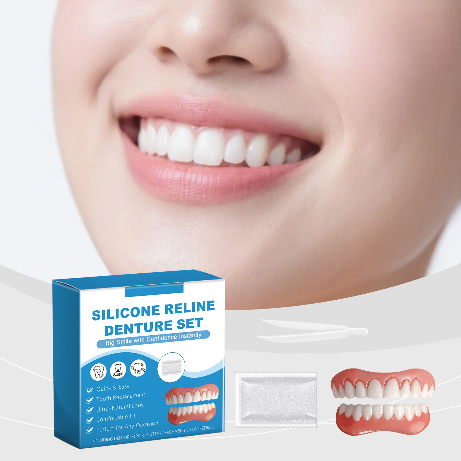 Denture Full Set Over Gums Kit – Full Cover Adhesive recenzja i cena