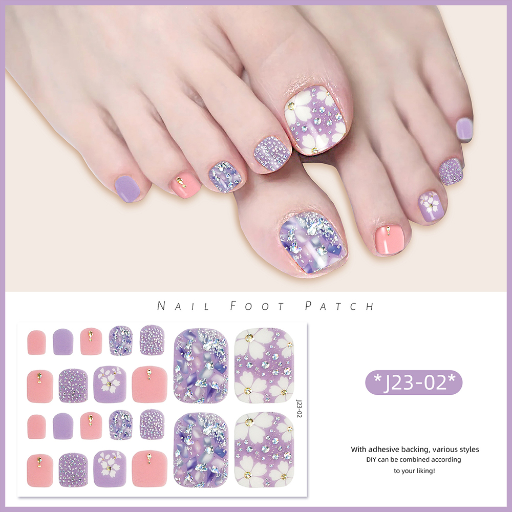 22tips/Sheet Toe Nail Stickers – Full Cover Adhesive recenzja i cena